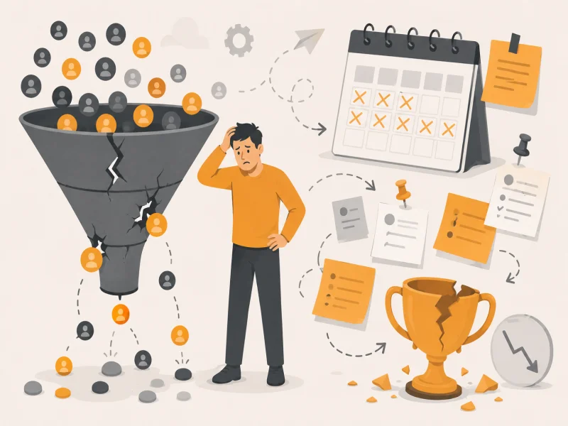 Ilustrasi masalah bisnis sebelum menggunakan AI Sales Automation — Ventera AI